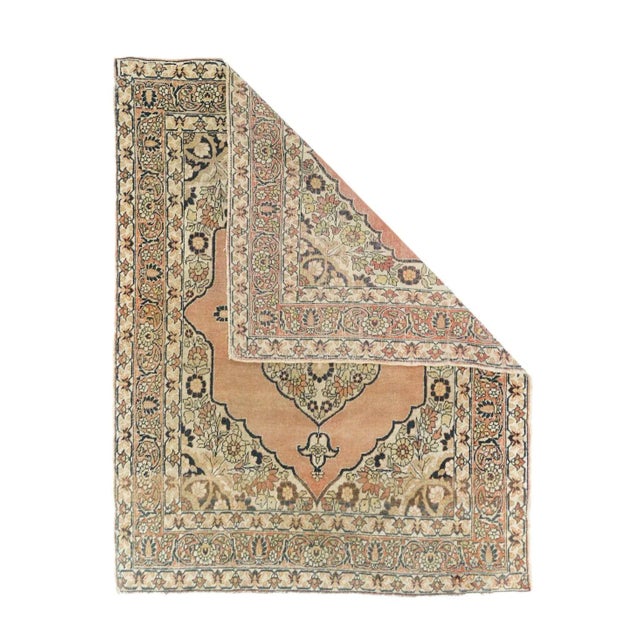 Persian Antique Persian Rug 4' x 5' For Sale - Image 3 of 10