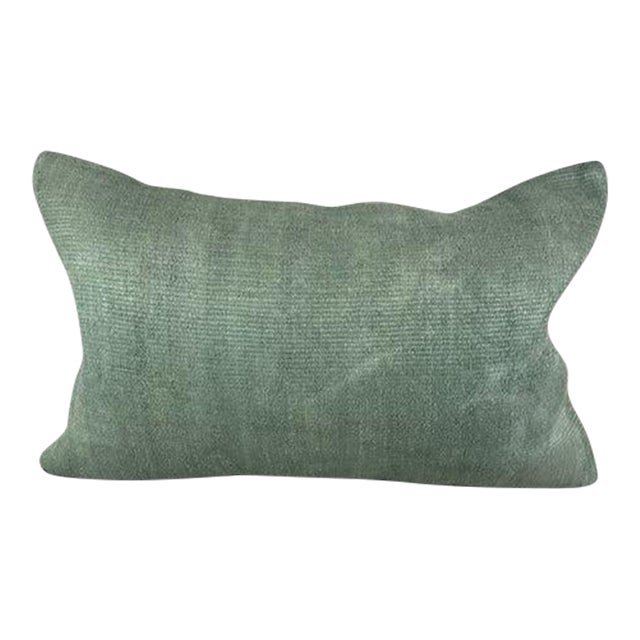 16 x 24 Hemp Pillow Turkish Cushion Natural Spanish Green Pillow Cushion Cover For Sale