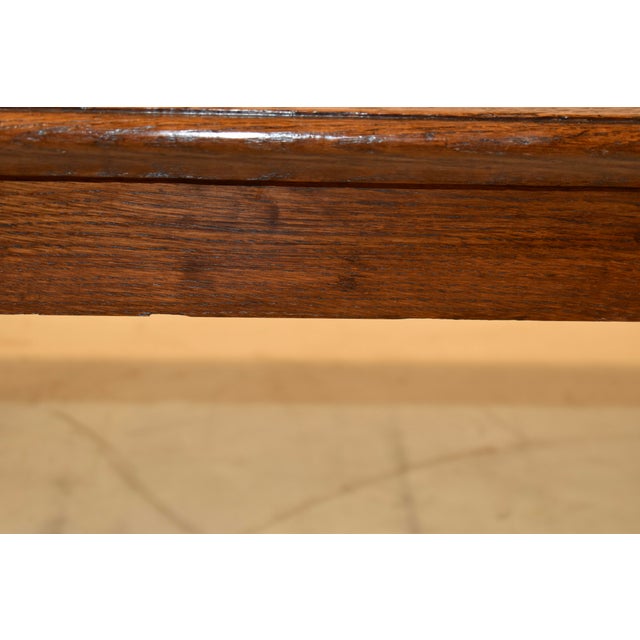 19th Century English Oak Bench With Turned Legs For Sale - Image 10 of 10
