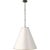 Modern Thomas O'Brien for Visual Comfort Signature Goodman Large Hanging Lamp in Bronze with Antique White Shade For Sale - Image 3 of 4