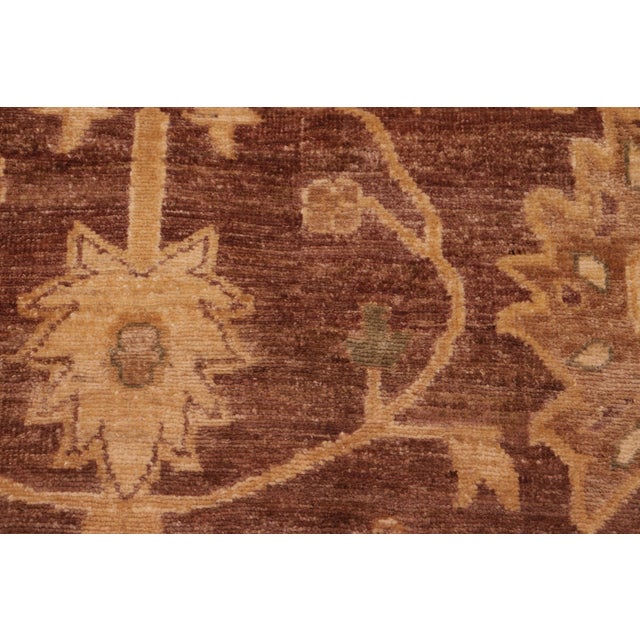 Classic Ziegler Brown Tan Hand-Knotted Wool Rug - 8'2'' X 10'1'' For Sale - Image 4 of 8