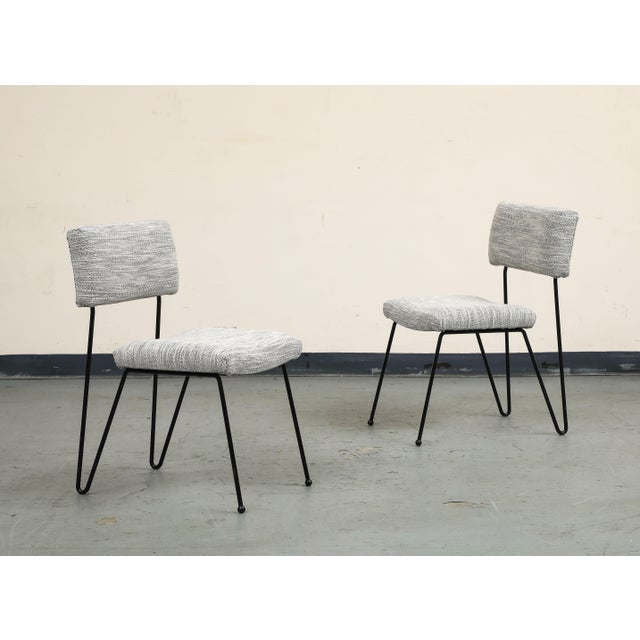 Mid 20th Century Pair of Midcentury Modern Case Study Iron Chairs With Cowtan Performance Fabric For Sale - Image 5 of 10