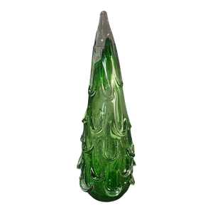 Hand Blown Italy Art Glass Green Christmas Tree 16.5'' High
