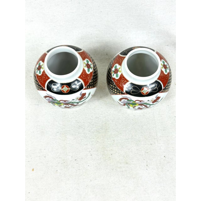 Ceramic Vintage Imari Vases - a Pair For Sale - Image 7 of 10