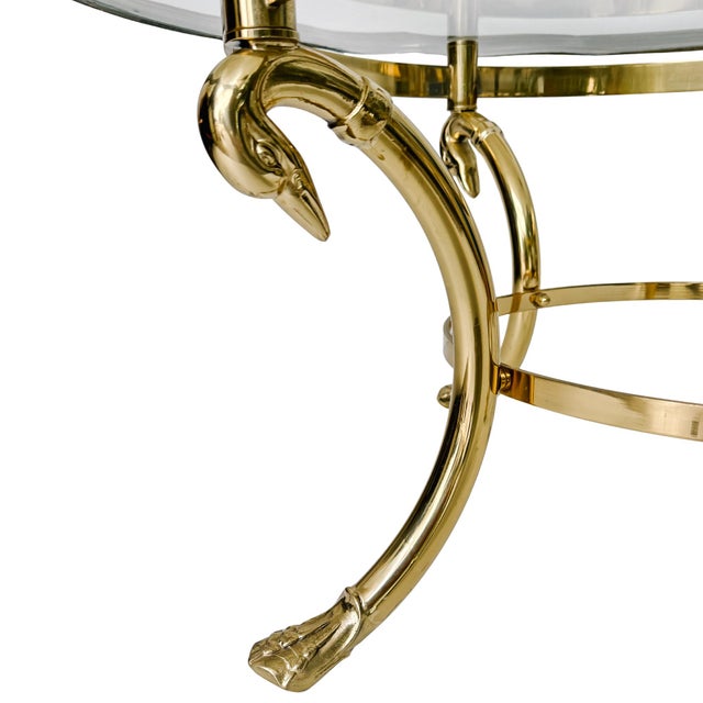 1960s Vintage Hollywood Regency Swan Coffee Table in the Style of LaBarge For Sale - Image 5 of 8