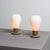 Pair of italian table lamps dating from the 1950s, characterized by a clean and balanced composition combining brass and...