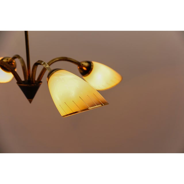 Mid-Century Modern Four-Armed Brass Sputnik Lamp, 1950s For Sale - Image 12 of 13