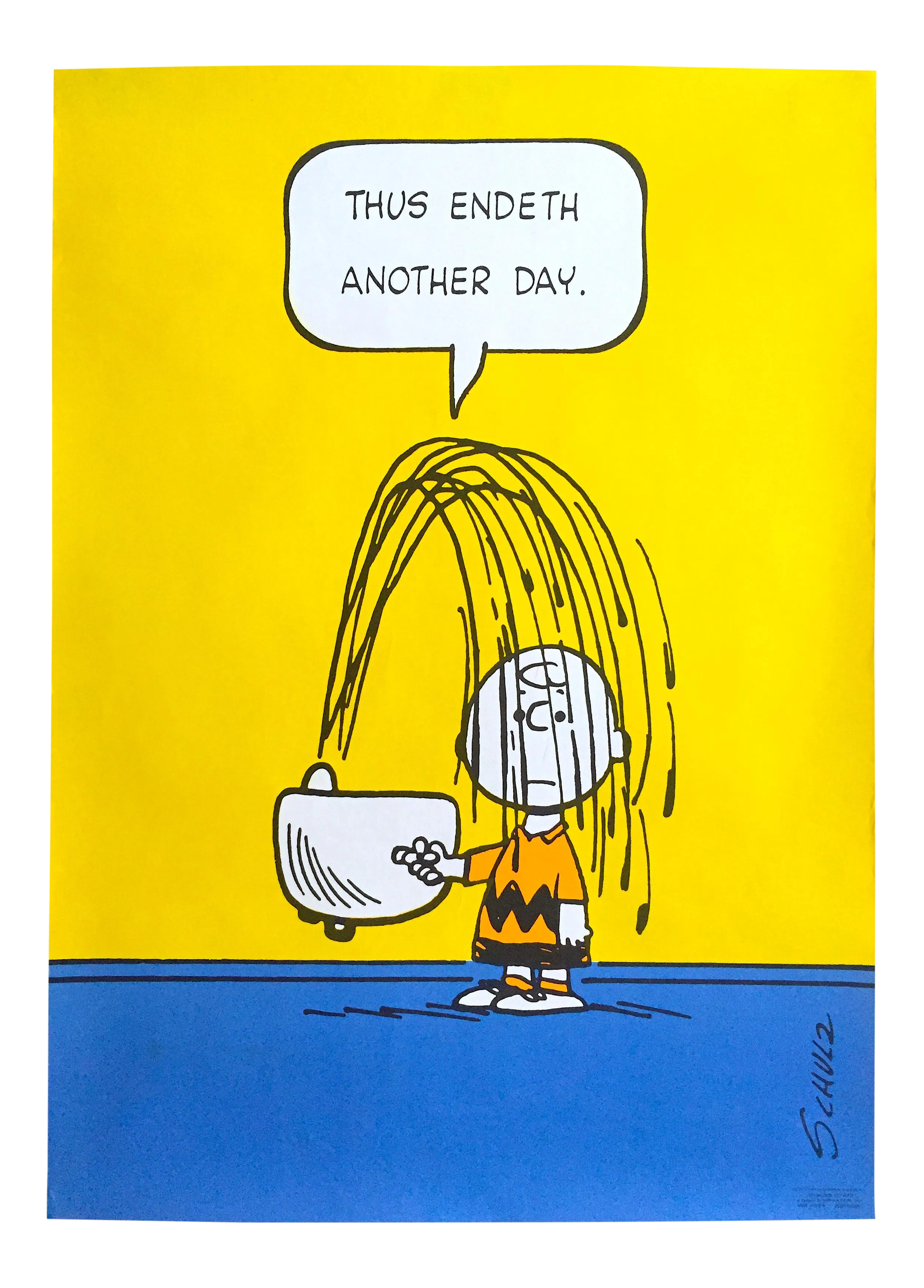 Vintage 1950 Peanuts Charlie Brown Charles Schulz Lithograph Print