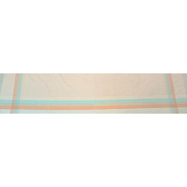 Light Pink 1980s Pastel Pinstripe and Plaid Cotton Tablecloth For Sale - Image 8 of 9