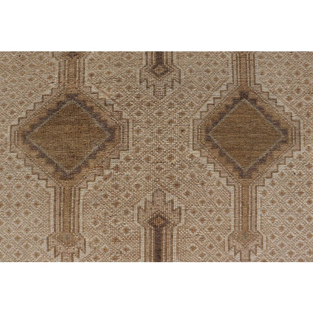 Vintage Turkish Kars Gallery Runner in Warm Taupe, Sand, and Soft Brown For Sale - Image 11 of 14