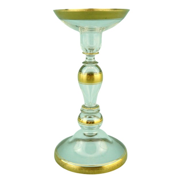 Antique Fine Crystal Glass Goblet in Pure Gold by Ludwig Moser, 1890s For Sale