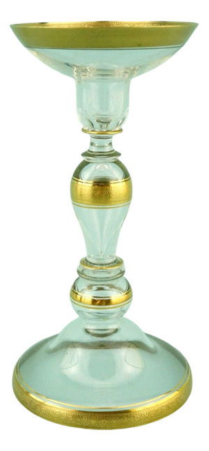 Antique Fine Crystal Glass Goblet in Pure Gold by Ludwig Moser, 1890s