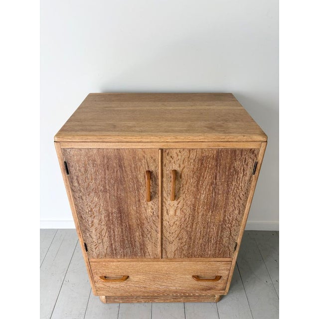 Wood Limed Oak Tallboy Cabinet with Drawers, Great Britain, 1930s For Sale - Image 7 of 11
