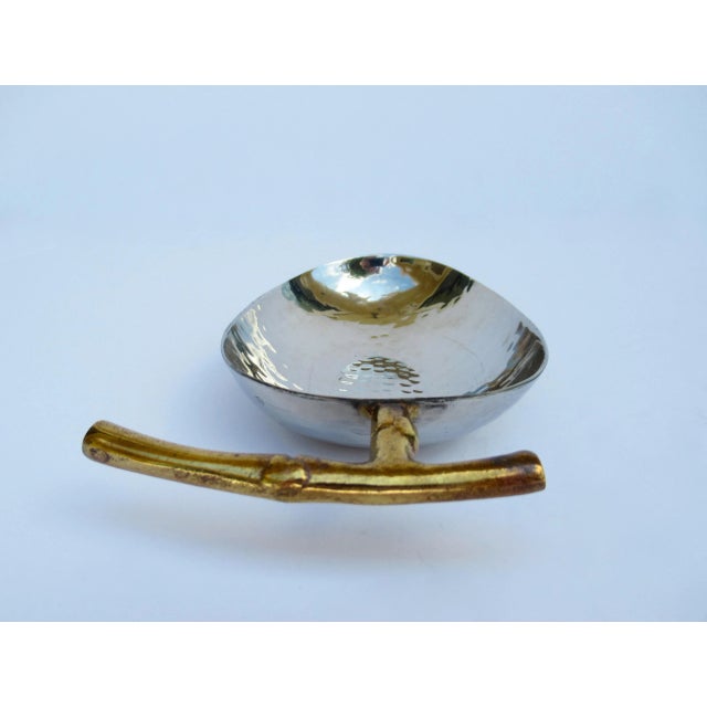 Silver Hammered Silver Plate & Brass Oval-Shaped Accent Bowl For Sale - Image 8 of 13