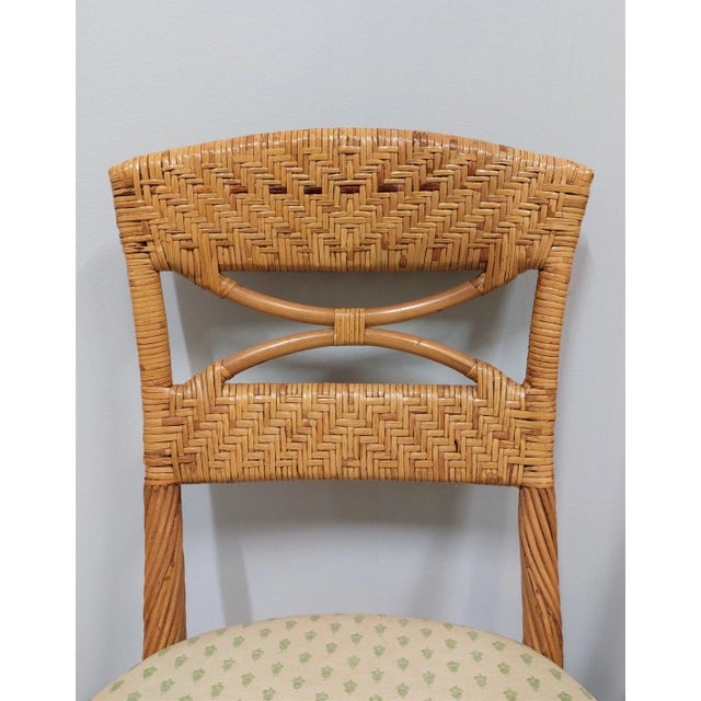 Wicker & Fabric Dining Chairs from Vivai del Sud, Italy, 1980s, Set of 4 For Sale - Image 6 of 10