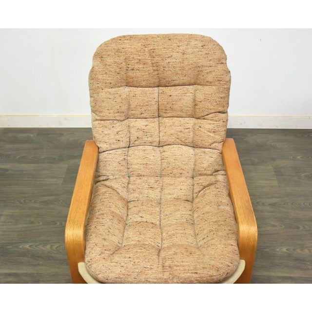 1960s Oak Lounge Chair and Ottoman by Brigger For Sale In Boston - Image 6 of 10