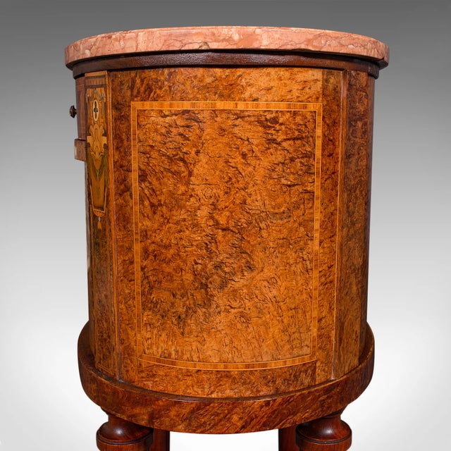 1870's Antique Oval Bedside Cabinet For Sale - Image 10 of 12