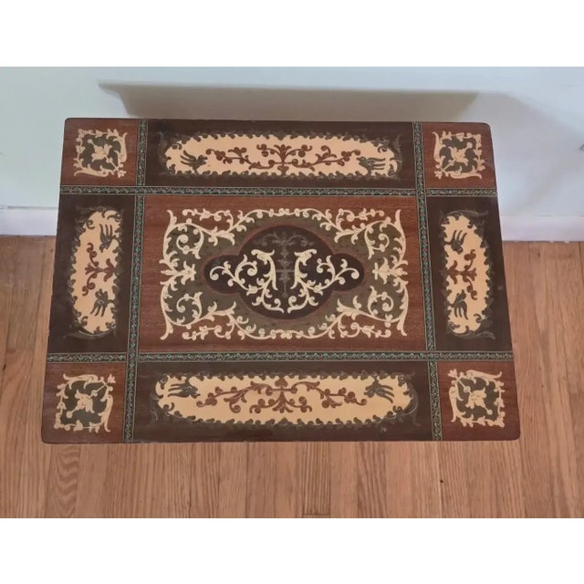 Vintage Italian Marquetry Inlay Reuge Music Box Jewelry Table Plays Fascination Waltz For Sale - Image 4 of 12