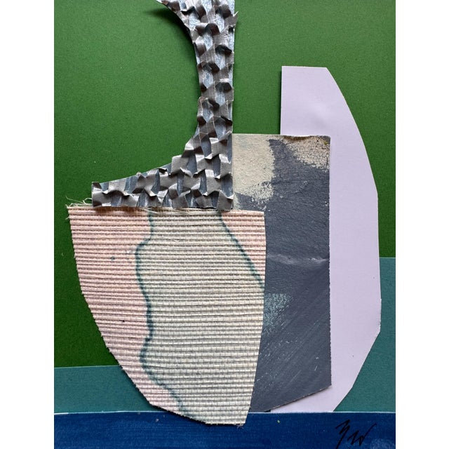 Blue "Pop Music 4" Original Mixed-Media Collage on Paper by Zac Woodiel For Sale - Image 8 of 9