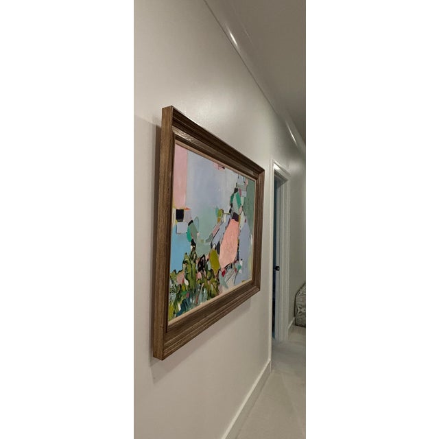 Large Scale Framed Original Abstract Oil Painting Titled "New Chapter" on Repurposed Linen Canvas by Kendra Dennis For Sale - Image 16 of 18