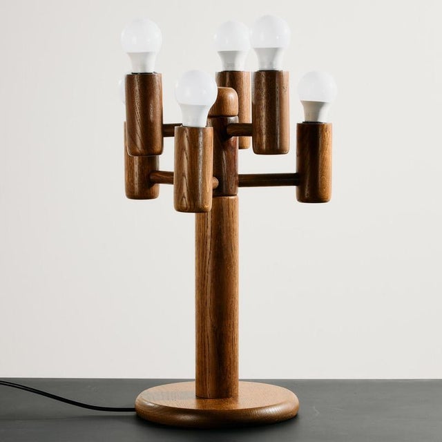 Vintage Oak Table Lamp by Temde Leuchten, 1960s For Sale - Image 13 of 13