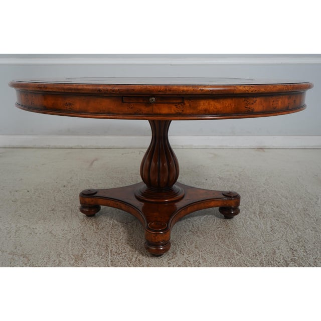 Age: Approx: 20 Years Old Details: Quality Construction Gorgeous Burl Walnut Throughout Large Impressive Table Tooled...