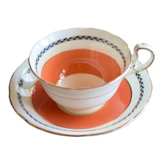 Mid 20th Century Aynsley Bone China Teacup & Saucer For Sale
