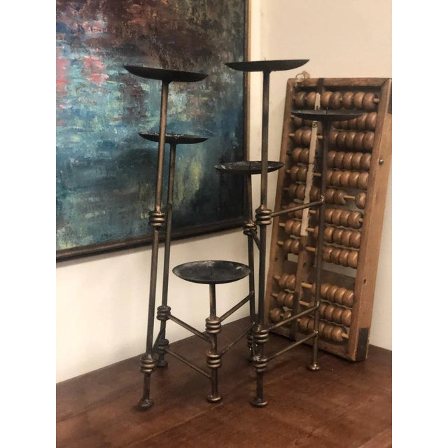 Mid-Century Modern Vintage Mid-Century Modern Expandable Metal Candle Holder For Sale - Image 3 of 5