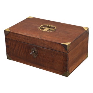 Baroque Travel Box in Mahogany with Brass Fittings, 1750s For Sale