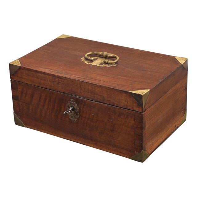 Baroque Travel Box in Mahogany with Brass Fittings, 1750s For Sale