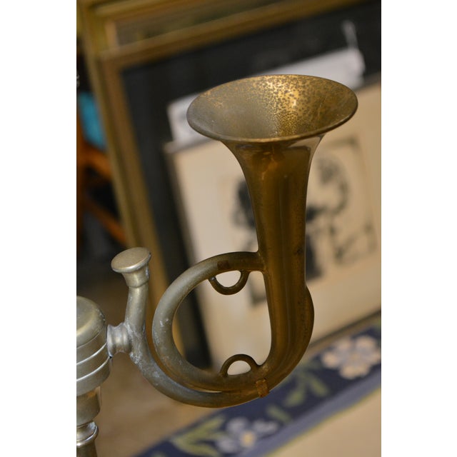 Vintage Wildwood Antique Brass Bouillotte French Bugle Horn Lamp For Sale - Image 17 of 18