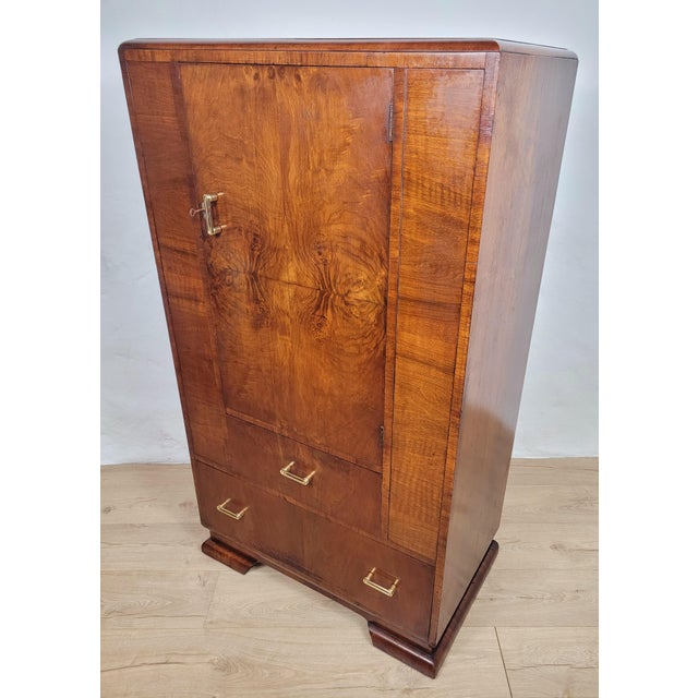 Mid-Century Modern Mid-Century Art Deco Style Walnut Tall Boy, 1950s For Sale - Image 3 of 18