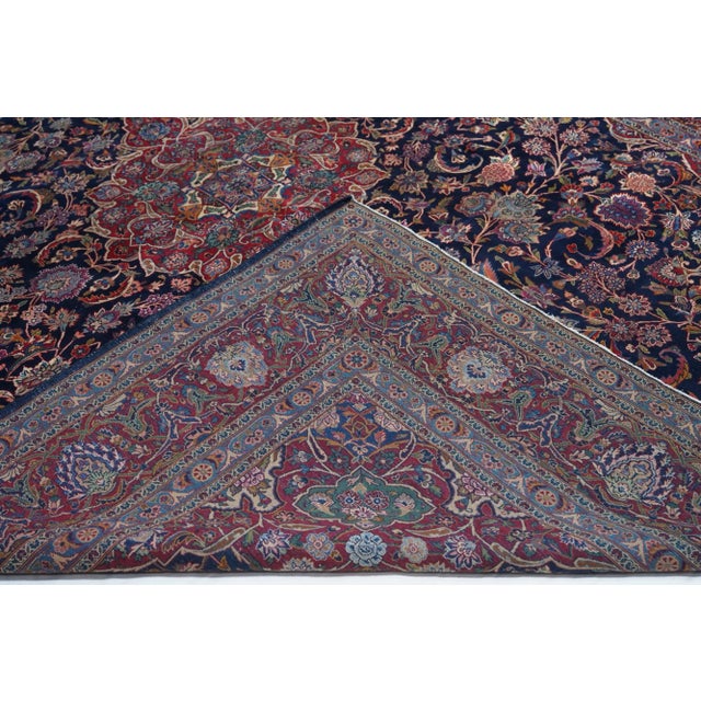 Late 20th Century Vintage Persian Kashan Rug 9'6" X 11’6” For Sale - Image 5 of 9
