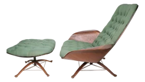 Mid Century Mr. Chair and Ottoman by George Mulhauser for Plycraft