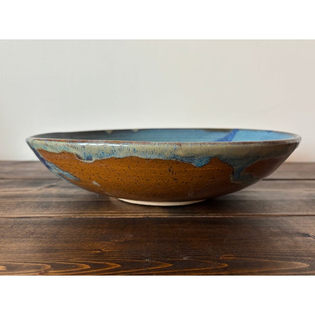 Vintage Wide Studio Pottery Bowl For Sale - Image 4 of 8