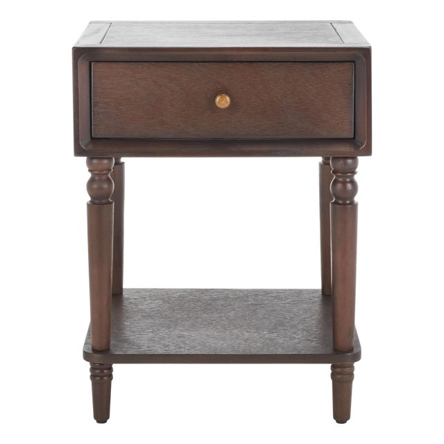 Siobhan Accent Table with Storage Drawer in Walnut For Sale
