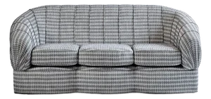 The Nancy Outdoor Curved Sofa in Gray Upholstery