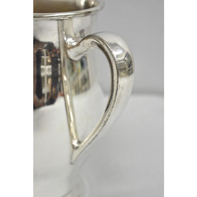 Vintage Silver Plated Copper Bulbous Lemonade Beverage Restaurant Water Pitcher For Sale In Philadelphia - Image 6 of 11