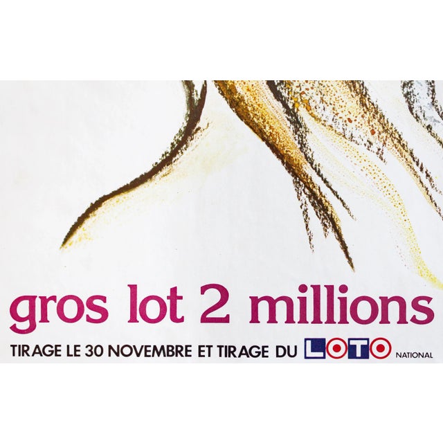 Date: 1970s Size: 15 x 11.5 inches About the Poster: France's Loterie Nationale (National Lottery) was established May 31,...