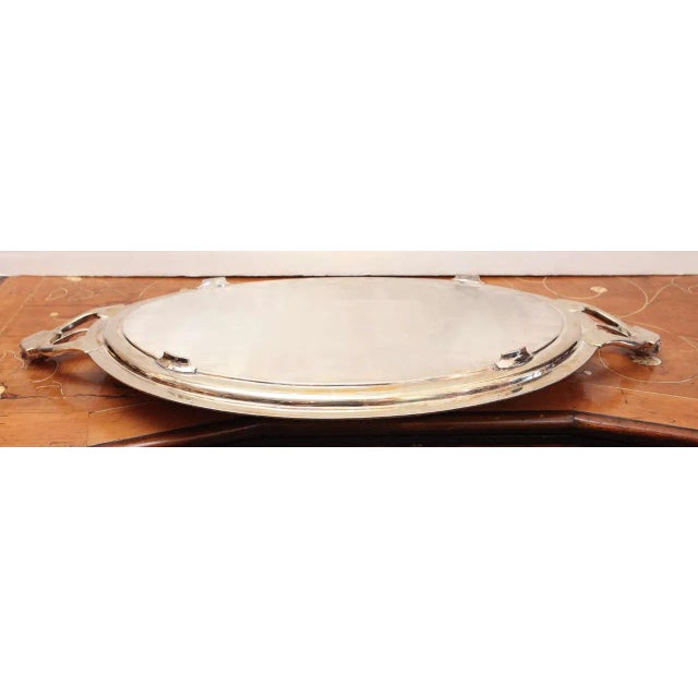 Engraved Italian Silver Tray For Sale - Image 9 of 10