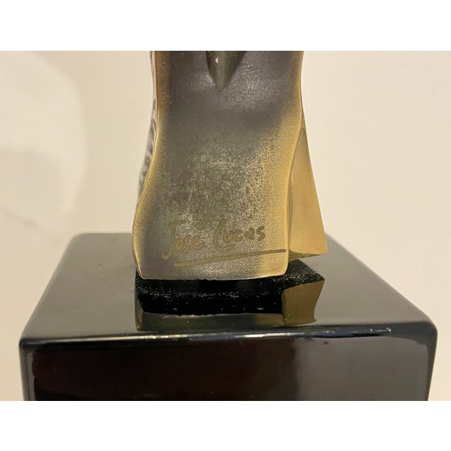 Metal Abstract Brutalist Bronze Sculpture by Jose' Lucas For Sale - Image 7 of 12
