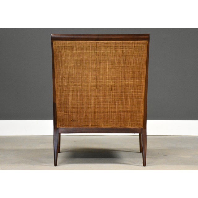 Wood 1960s Kipp Stewart for Directional Walnut and Cane Lounge Chair For Sale - Image 7 of 8