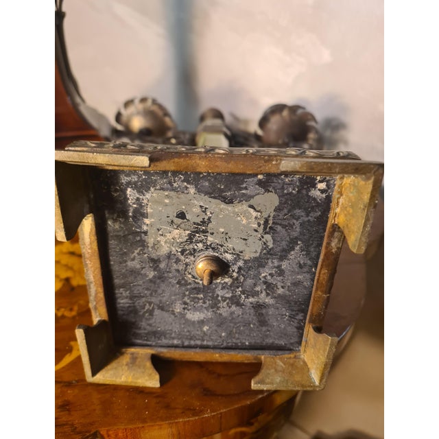 Ceramic Antique Austrian Art Nouveau Bronze Candlesticks, 1900s, Set of 2 For Sale - Image 7 of 11