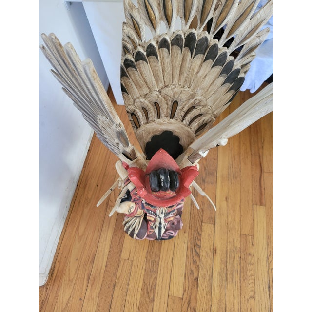 Wood 1960's Hand Carved Garuda Statue From Thailand For Sale - Image 7 of 13