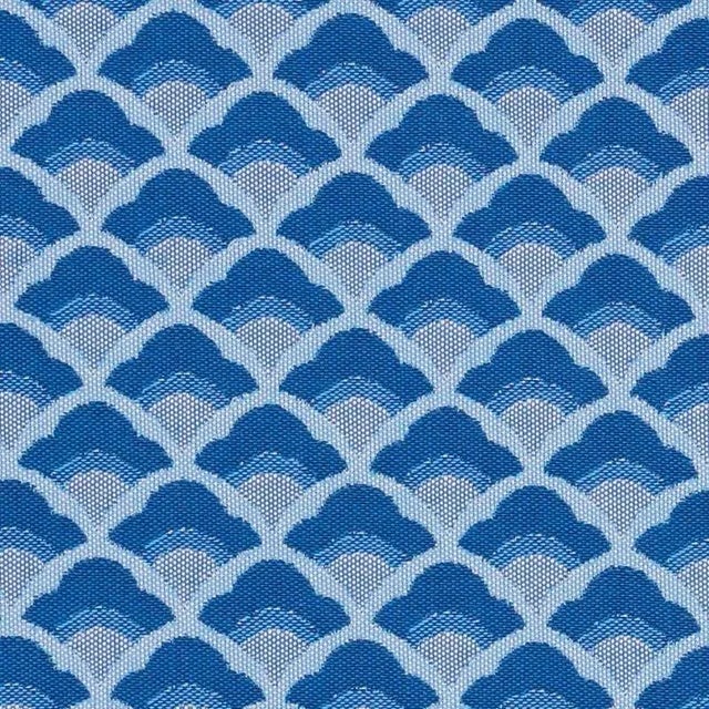 Sample - Schumacher Wilhelm Fabric in Blue For Sale