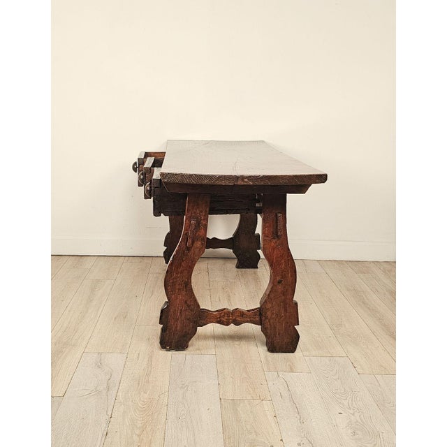 Chestnut Trestle/Library Table, Italy or Spain Circa 1720 For Sale - Image 4 of 13