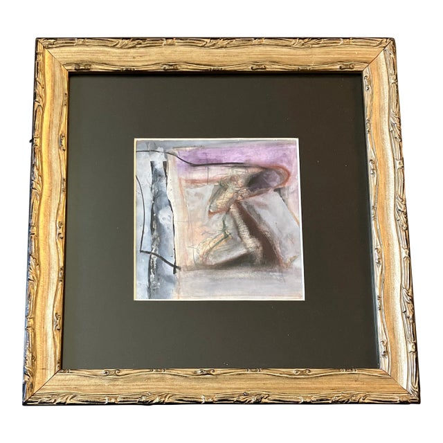1970’s Original Abstract Nude Figure Drawing/Watercolor Painting Vintage Frame For Sale