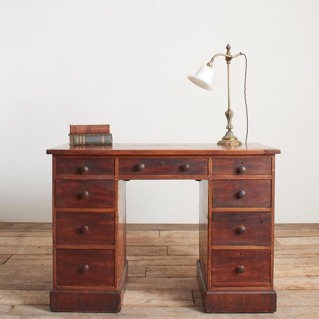 Vintage Victorian Pedestal Writers Desk, 1930s For Sale - Image 16 of 16