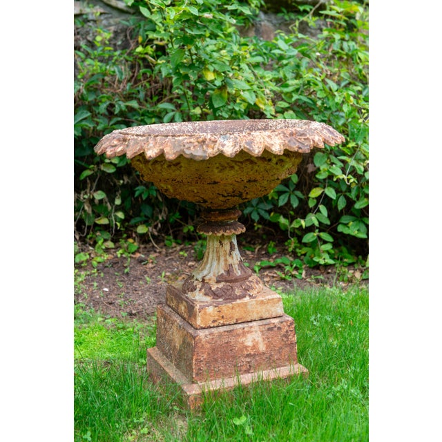 19th Century Cast Iron Urn Planter on Plinth, Late Victorian Style For Sale In New York - Image 6 of 13