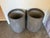 Slate Gray Pair of Monumental Tall Cylinder Planters - Dark Slate Gray Pots For Sale - Image 8 of 12